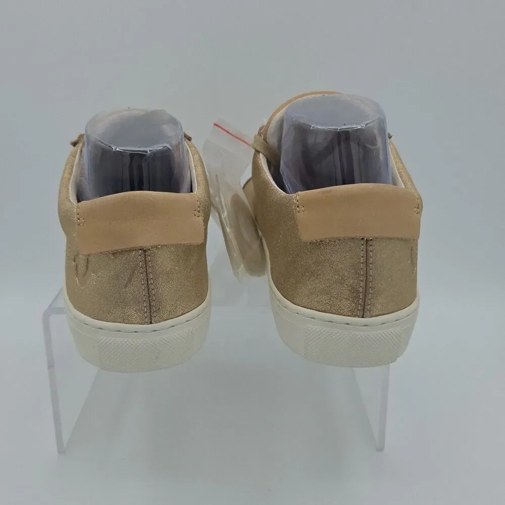 NWOB True Religion Women's Size 9 Gold Sneaker Athletic Shoes Lace Up